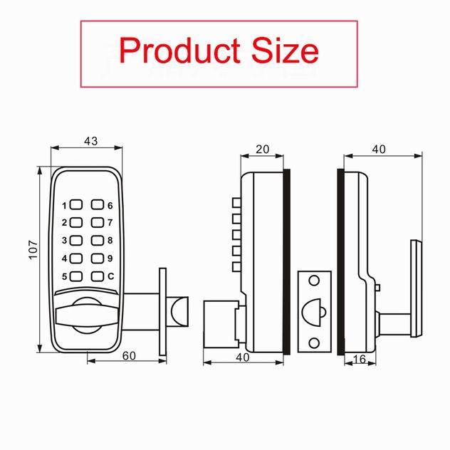 password mechanical door lock