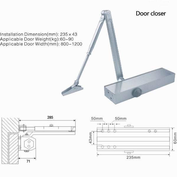 surface-mounted door closer